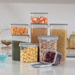 Cutii de depozitare alimente, Flippy, Set din 8 Cutii pentru Condimente, Cereale, Cutii pentru Bucatarie, din Plastic
