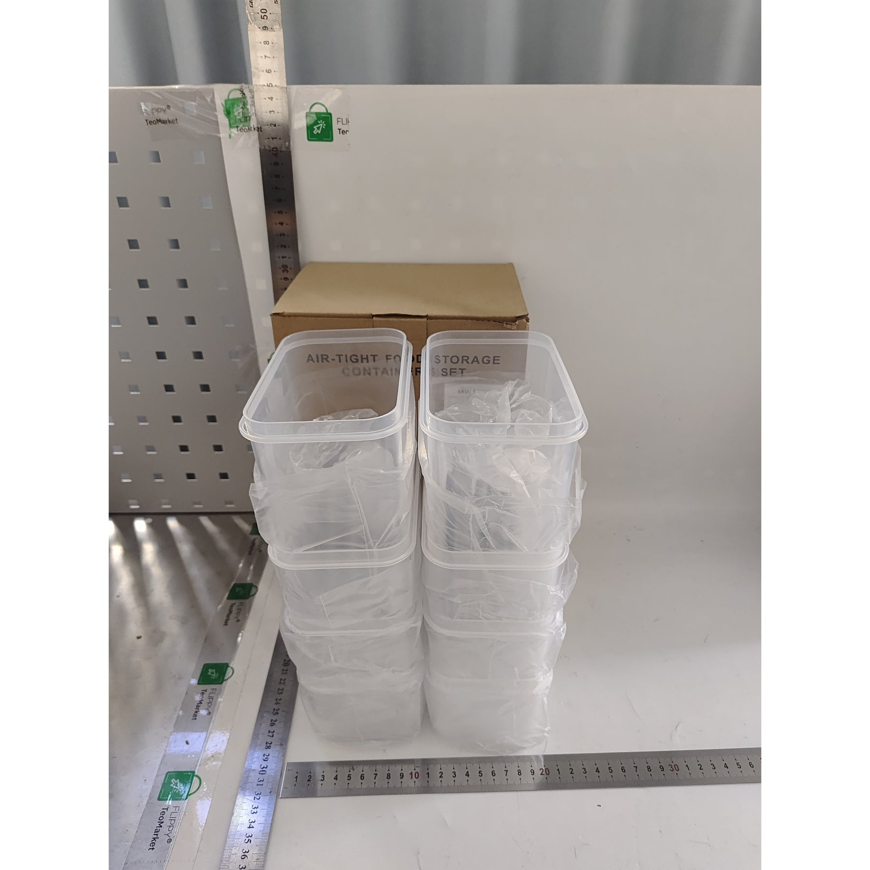 Cutii de depozitare alimente, Flippy, Set din 8 Cutii pentru Condimente, Cereale, Cutii pentru Bucatarie, din Plastic