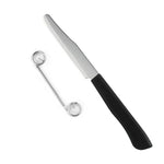 Cutit 2in1, Flippy, Feliere/Curatare, Grosime Feliere Reglabila, 22 cm, din Otel Inoxidabil, Negru