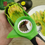 Cutit 3in1 pentru Avocado, Flippy, Cutit, Scoatere Miez si Feliator Pulpa, din PP si Otel Inoxidabil, Negru/Verde