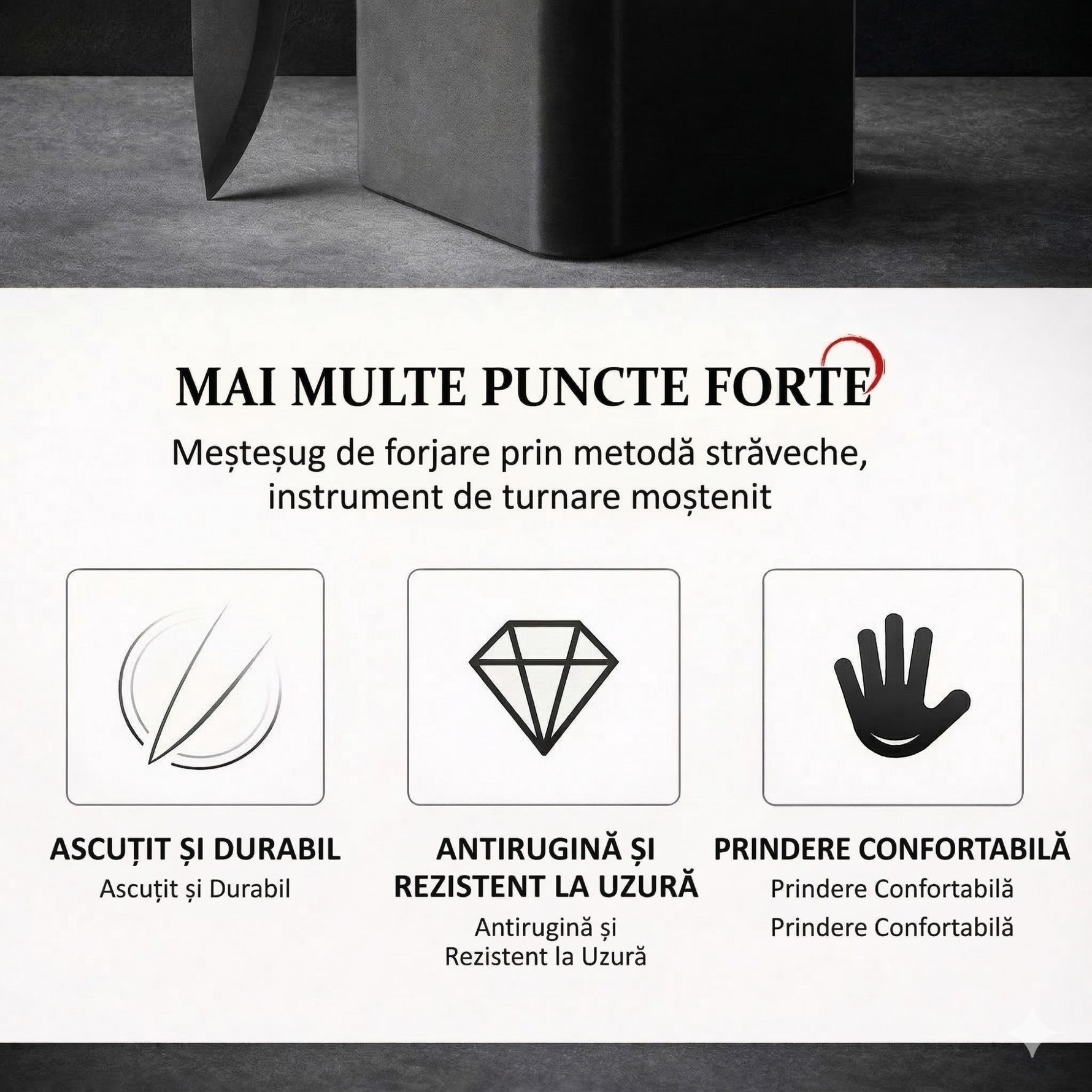 Cutite Bucatarie, Set 9 Piese, Flippy, Otel Inoxidabil cu Acoperire Antiaderenta, Suport Depozitare Inclus, 6 Cutite,