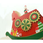 Cutiuta muzicala decorata de Craciun, Ponei, Rosu, din Lemn, 18 cm x 25 cm, Interior, Flippy
