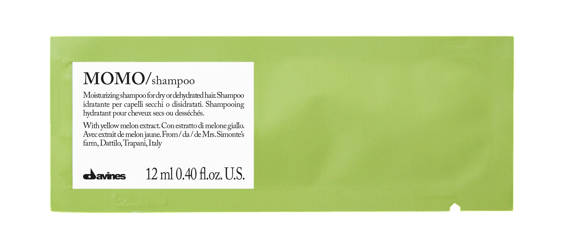 Set, Davines, Momo, Șampon pentru păr, Hidratant, 12 buc, 12 ml *Mostră