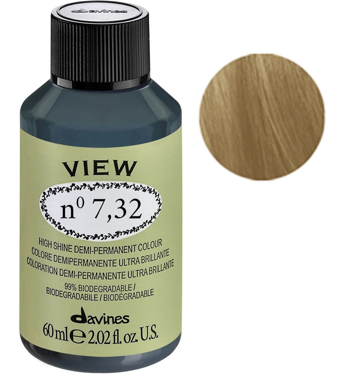 Davines, View, Vopsea de păr demi-permanentă, 7.32 , 60 ml