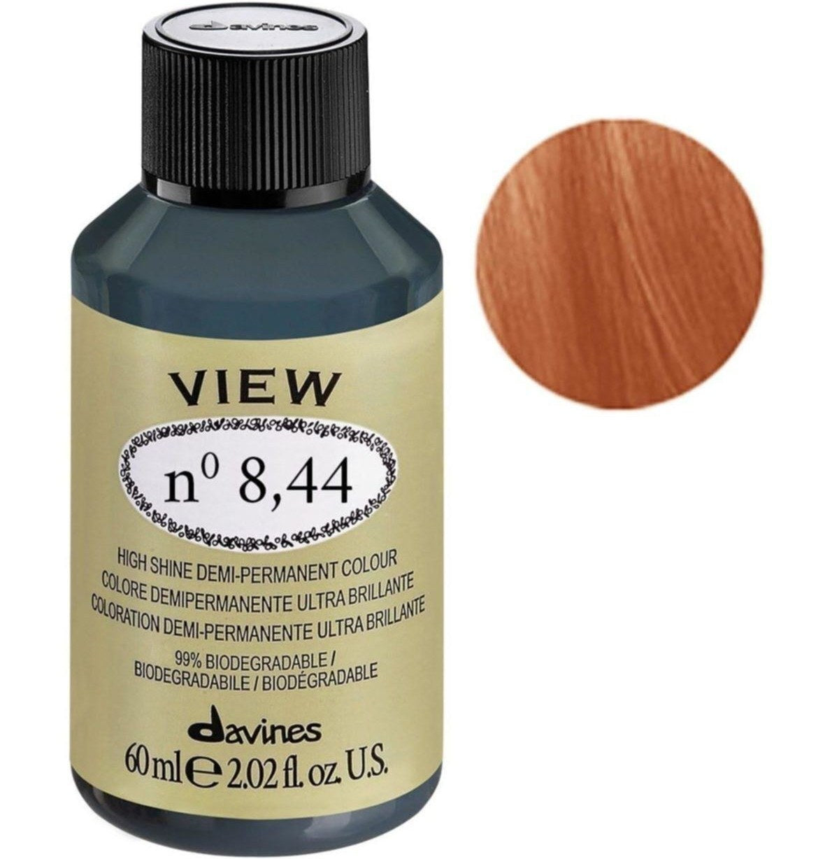 Davines, View, Vopsea de păr demi-permanentă, 8.44 , 60 ml