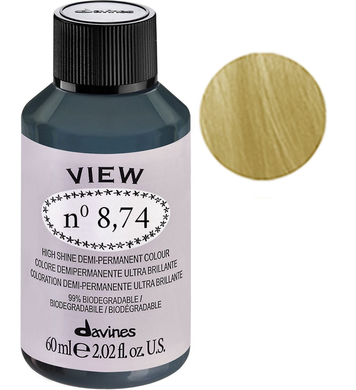 Davines, View, Vopsea de păr demi-permanentă, 8.74 Gloss, 60 ml