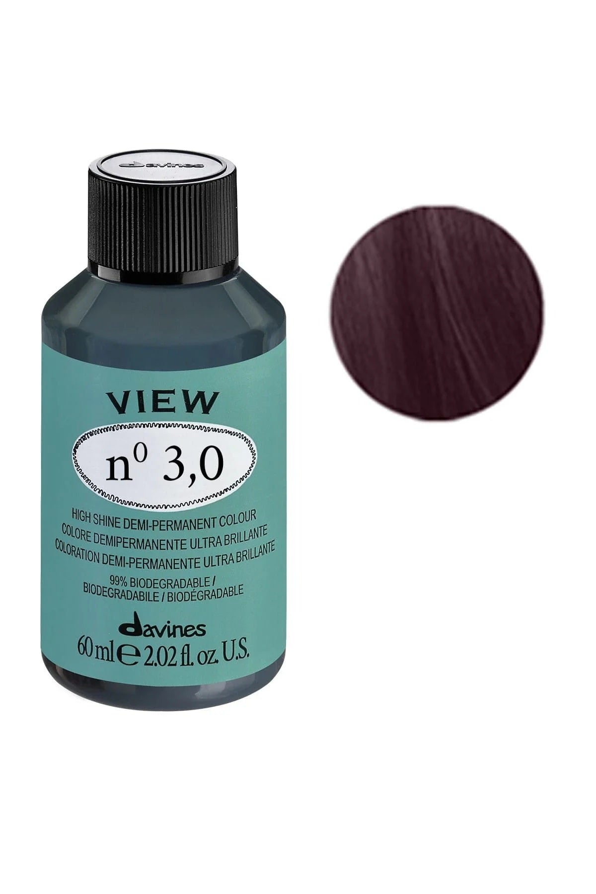 Davines, View, Cremă tonifiantă pentru colorarea părului, 3.0 Dark Brown, 60 ml