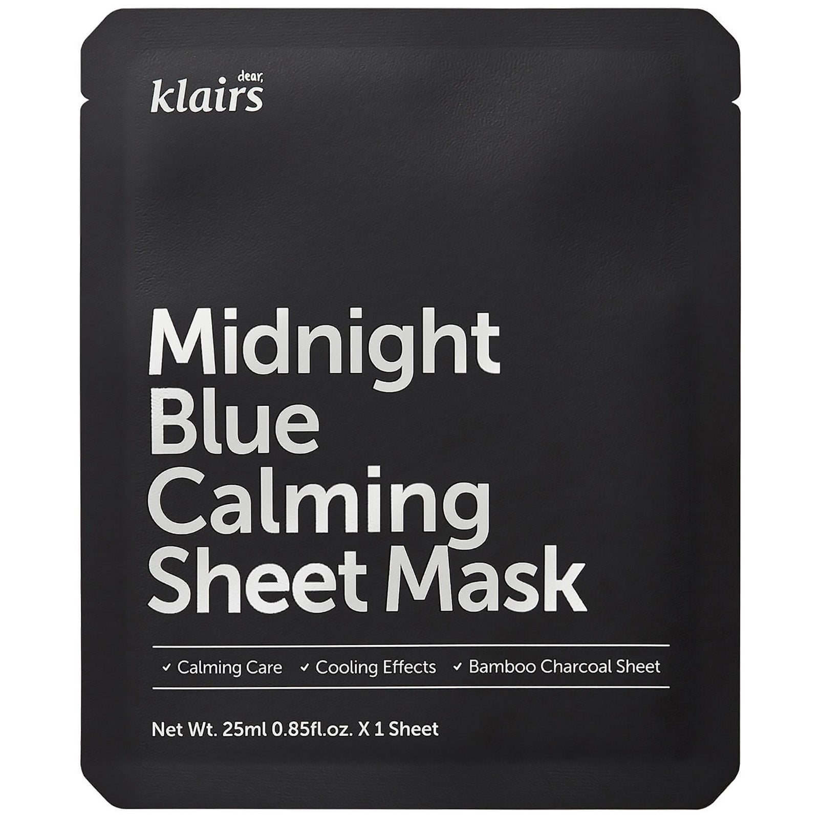 Dear Klairs, Midnight Blue, Calming & Cooling, Sheet Mask, For Face, 25 ml