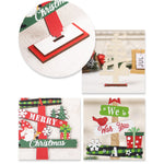 Decoratiune de Craciun din Lemn, Flippy, pentru Masa, Scris We Wish You A Merry Christmas, Model Bradut, 21.5x12.2x4