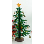 Decoratiune Craciun, Brad, Verde/Alb, 15 cavitati cu ornamente, 25.5 cm x 33 cm, Lemn, Flippy