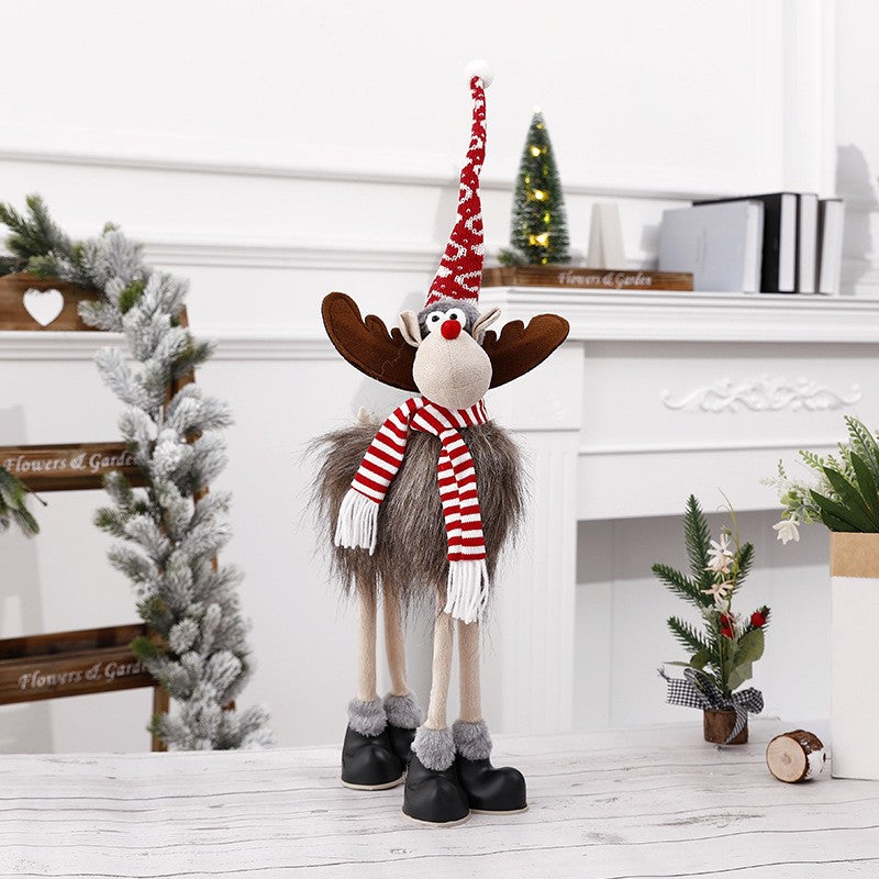 Figurina de Craciun, Flippy, Ren 3D, din Panza si Polistiren, 70 cm Inaltime, Multicolor