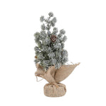 Decoratiune Craciun pentru Masa, Flippy, Ornament de Decor Model Brad de Craciun de Dimensiuni Mici cu Fulgi Albi,