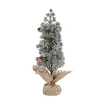 Decoratiune Craciun pentru Masa, Flippy, Ornament de Decor Model Brad de Craciun de Dimensiuni Mici cu Fulgi Albi,