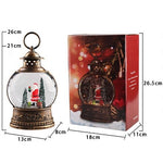 Decoratiune Craciun, Tip Felinar, Figurine Mos Craciun cu Cadouri, 3 Moduri, Functie Muzicala, Zapada in Miscare,