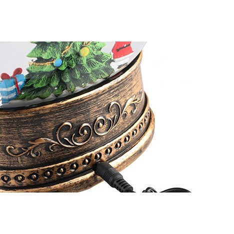 Decoratiune Craciun, Tip Felinar, Figurine Mos Craciun cu Cadouri, 3 Moduri, Functie Muzicala, Zapada in Miscare,
