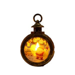 Decoratiune Craciun tip Felinare cu baterii, 13.5 x 9 cm,Lumanare cu geam si inscriptie Mos Craciun,lumina alb