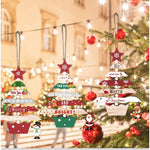 Decoratiune de Craciun din Lemn, Flippy, cu Snur pentru Agatare in Brad, Model Brad de Craciun si Ren, Scris We Wish
