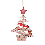 Decoratiune de Craciun din Lemn, Flippy, cu Snur pentru Agatare in Brad, Model Brad de Craciun si Ren, Scris We Wish
