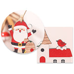 Decoratiune de Craciun din Lemn, Flippy, cu Snur pentru Agatare in Brad, Model Mos Craciun, Scris Let It Snow, 21.9x19
