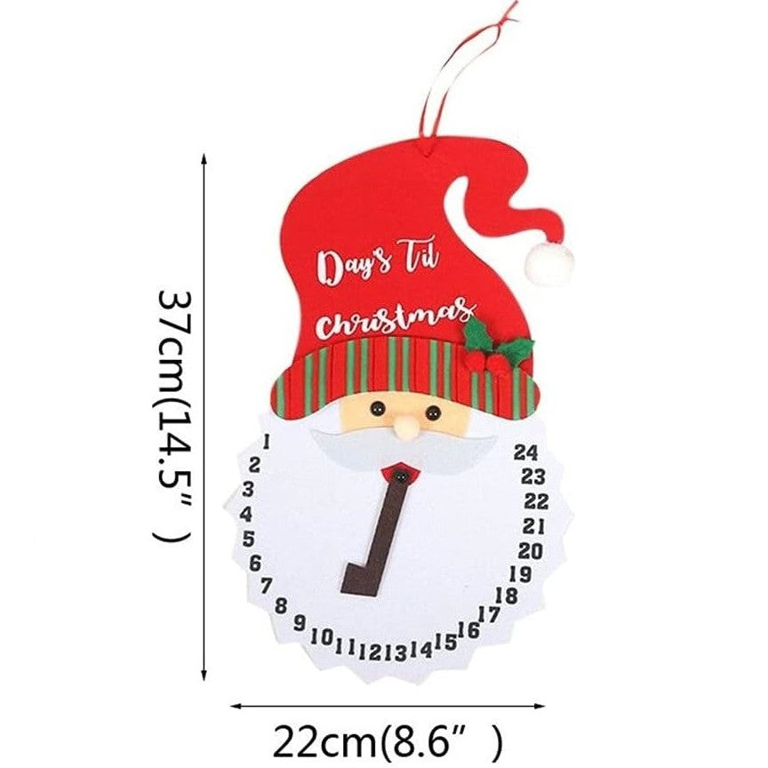Decoratiune de Craciun Flippy, Advent calendar, numara zilele pana la Craciun, model Mos Craciun, material poliester,