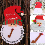 Decoratiune de Craciun Flippy, Advent calendar, numara zilele pana la Craciun, model Mos Craciun, material poliester,