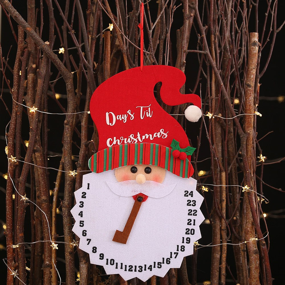 Decoratiune de Craciun Flippy, Advent calendar, numara zilele pana la Craciun, model Mos Craciun, material poliester,