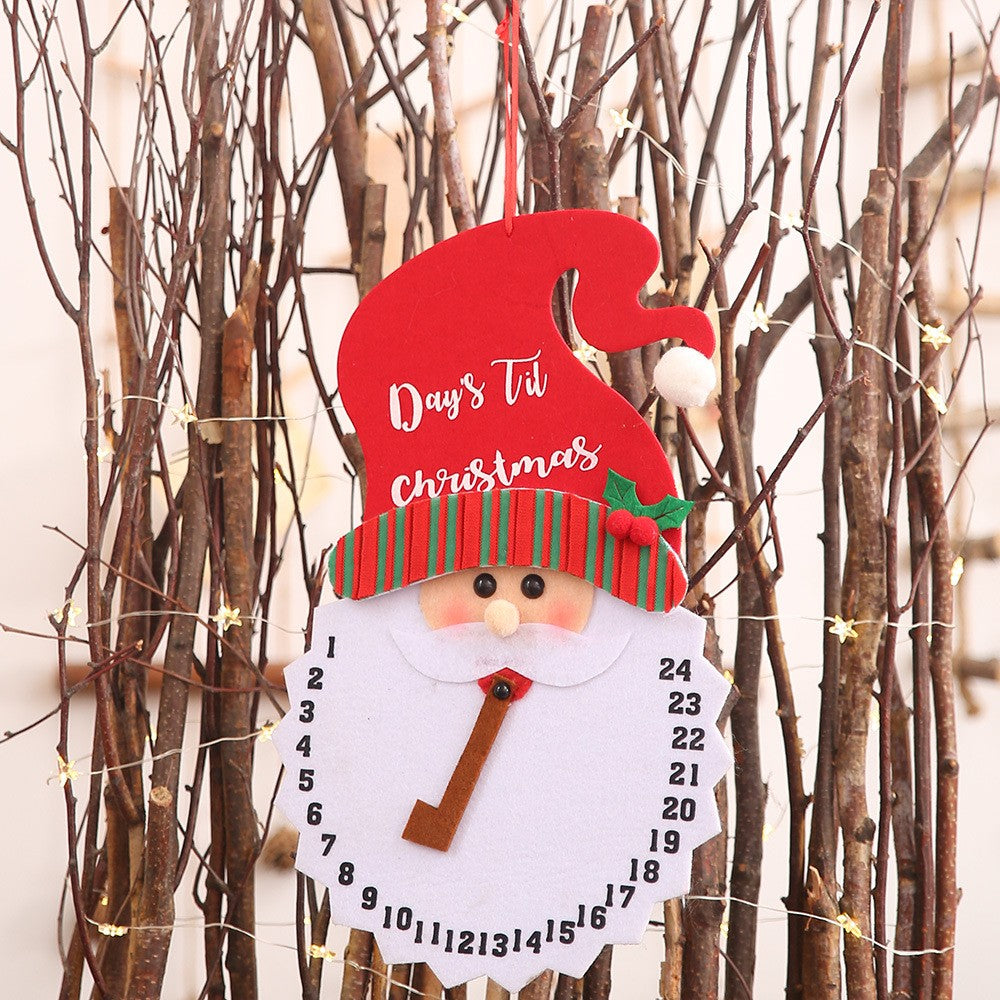 Decoratiune de Craciun Flippy, Advent calendar, numara zilele pana la Craciun, model Mos Craciun, material poliester,