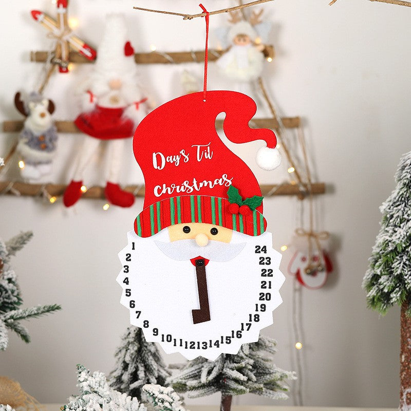Decoratiune de Craciun Flippy, Advent calendar, numara zilele pana la Craciun, model Mos Craciun, material poliester,