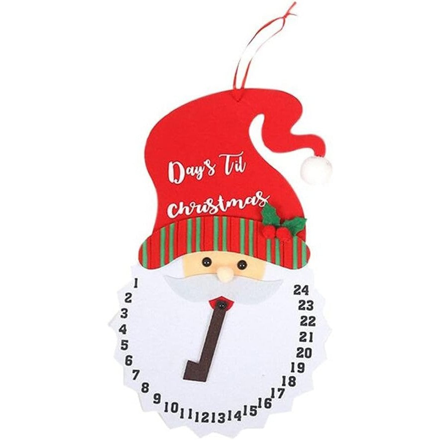 Decoratiune de Craciun Flippy, Advent calendar, numara zilele pana la Craciun, model Mos Craciun, material poliester,