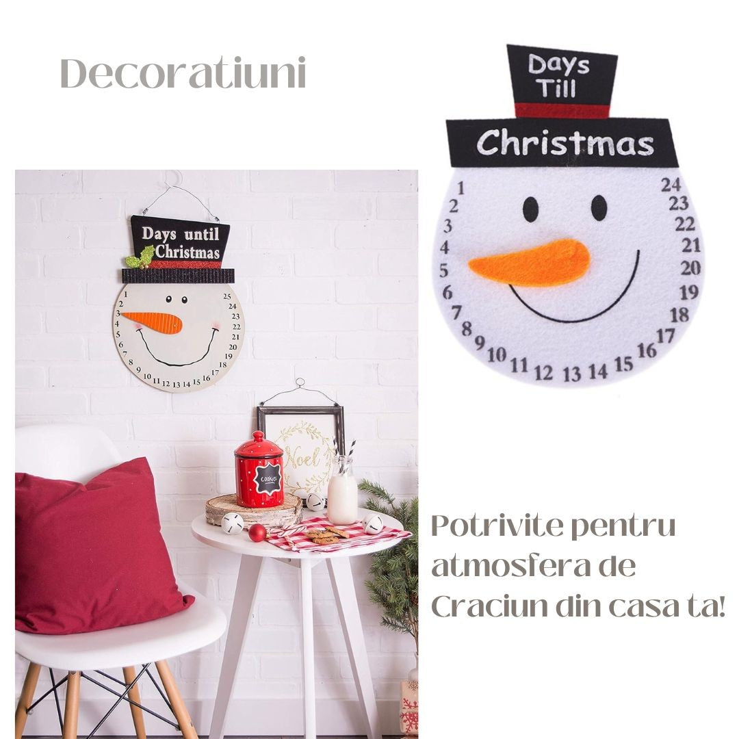 Decoratiune de Craciun Flippy, Advent calendar, numara zilele pana la Craciun, model Om de Zapada, material poliester,