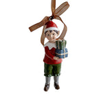 Decoratiune de Craciun, Flippy, pentru Brad, Model Elf cu Cadouri, 10 x 3 cm, din Rasina, Multicolor