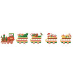Decoratiune de Craciun, Flippy, pentru Gradina, Tip Trenulet, 5 Figurine + Bete de Infipt in Pamant, din Plastic,