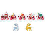 Decoratiune de Craciun, Flippy, pentru Gradina, Tip Trenulet, 7 Figurine + Bete de Infipt in Pamant, din Plastic,
