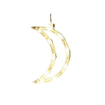 Decoratiune de Craciun Luminoasa in forma de Luna, 18.5x12 cm, cu Ventuza, Alb Cald, Flippy