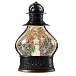 Decoratiune de Craciun tip Felinar, Flippy, Glob de Cristal cu Fulgi de Zapada, Model Om de Zapada, Ornamentat cu