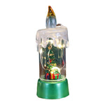 Decoratiune de Craciun tip Lumanare, Flippy, Lumanare de Cristal fara Fulgi de Zapada, Model Brad, Iluminare LED, 13 x