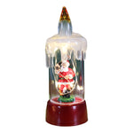 Decoratiune de Craciun tip Lumanare, Flippy, Lumanare de Cristal fara Fulgi de Zapada, Model Mos Craciun, Iluminare
