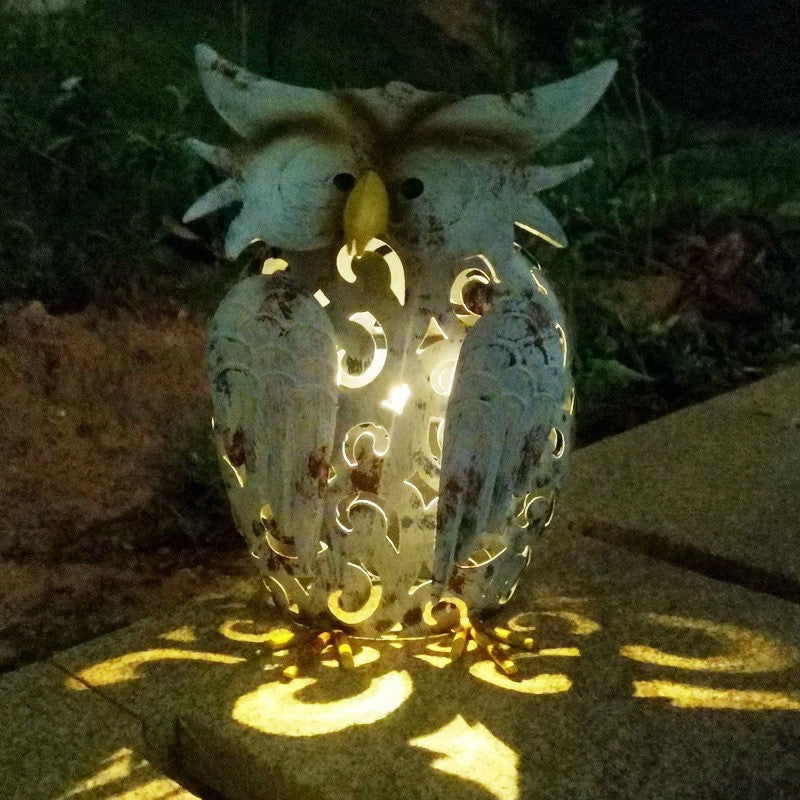 Decoratiune de Gradina cu Lampa solara, Flippy, Model Bufnita, Iluminare Led si Incarcare Solara, 20.5 x 10 x 25.5 cm,