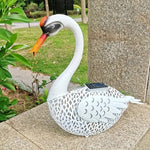 Decoratiune de Gradina cu Lampa solara, Flippy, Model Lebada, Iluminare Led si Incarcare Solara, 39.5 x 35.5 x 14 cm,