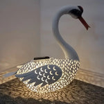 Decoratiune de Gradina cu Lampa solara, Flippy, Model Lebada, Iluminare Led si Incarcare Solara, 39.5 x 35.5 x 14 cm,