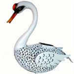 Decoratiune de Gradina cu Lampa solara, Flippy, Model Lebada, Iluminare Led si Incarcare Solara, 39.5 x 35.5 x 14 cm,