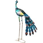 Decoratiune de Gradina cu Lampa solara, Flippy, Model Paun, Iluminare Led si Incarcare Solara, 91.5 x 45 x 26 cm, din