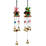 Decoratiune Din Lemn, Flippy, Moara de Vant cu Casuta, Clopotei de Vant, Suvenir, 45 x 50 cm, Multicolor