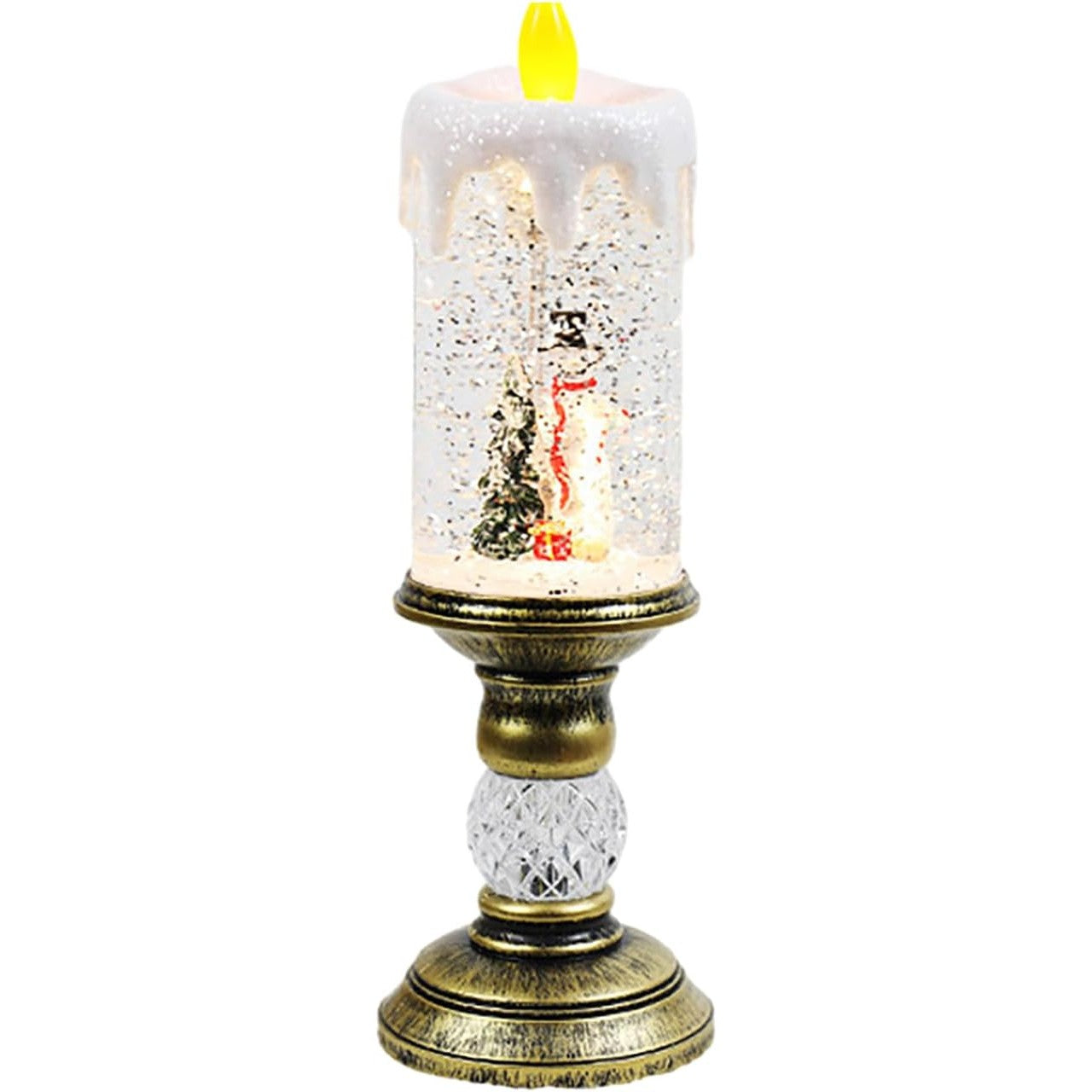 Decoratiune Luminoasa, Flippy, Lampa de Craciun, cu Lumina LED, Ornament Model Sfesnic cu Lumanare Om de Zapada,