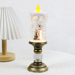 Decoratiune Luminoasa, Flippy, Lampa de Craciun, cu Lumina LED, Ornament Model Sfesnic cu Lumanare Om de Zapada,