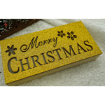 Decoratiune luminoasa, Flippy, Marry Christmas, galben, lungime: 19 cm, latime: 9 cm, inaltime: 4 cm, lemn,