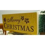 Decoratiune luminoasa, Flippy, Marry Christmas, galben, lungime: 19 cm, latime: 9 cm, inaltime: 4 cm, lemn,