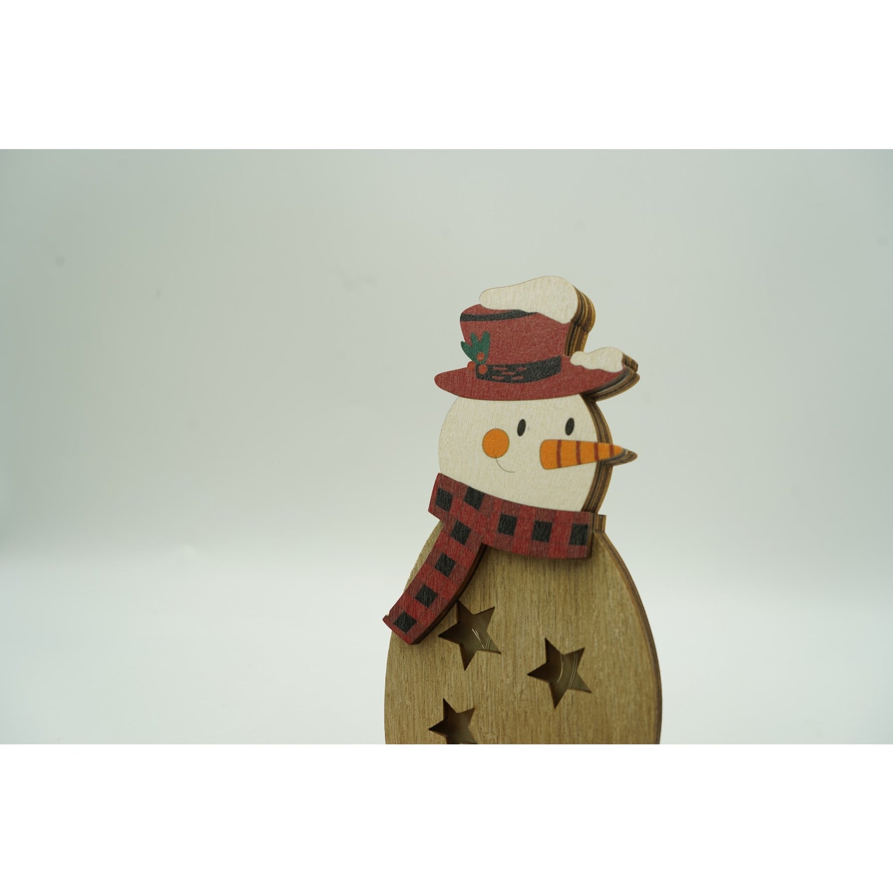 Decoratiune luminoasa, Flippy, Om de zapada, maro, lungime: 10 cm, latime: 5 cm, inaltime: 19 cm, lemn,