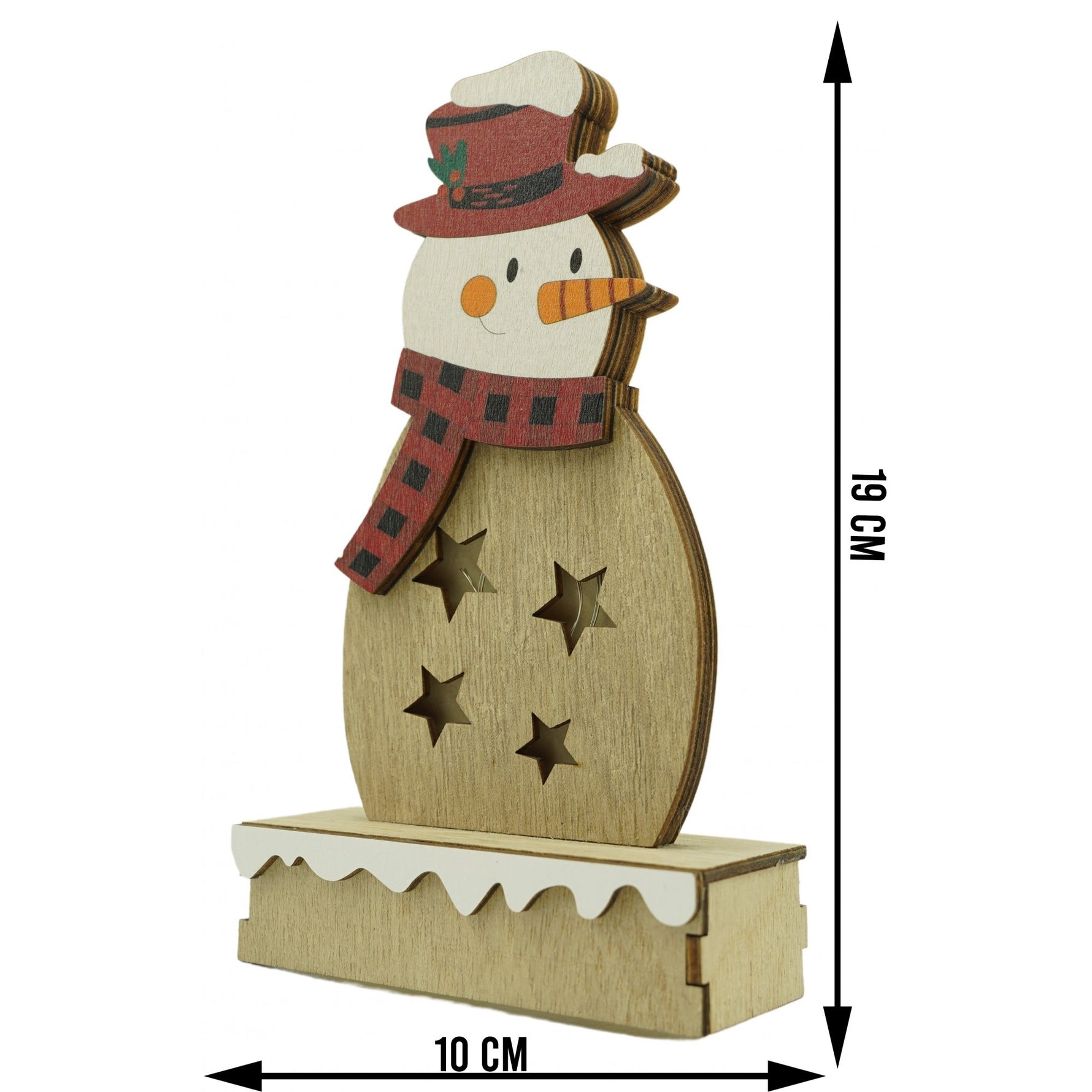 Decoratiune luminoasa, Flippy, Om de zapada, maro, lungime: 10 cm, latime: 5 cm, inaltime: 19 cm, lemn,