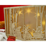 Decoratiune luminoasa, Flippy, Peisaj de iarna - Mos Craciun, maro, lungime: 21 cm, latime: 5 cm, inaltime: 16 cm,